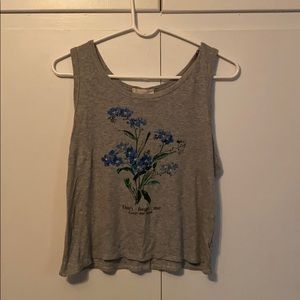 Gray graphic tank top